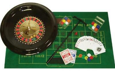 BlackJack Poker Roulette Wheel Casino Game Table Set Family Party Spin Card Deck