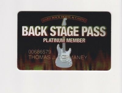 Players Slot Club Rewards Card Hard Rock Hotel & Casino Back Stage Pass PLATINUM