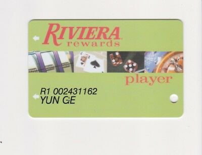 Players Slot Club Rewards Card The Riviera Green W/ slanted #'s Las Vegas Nevada