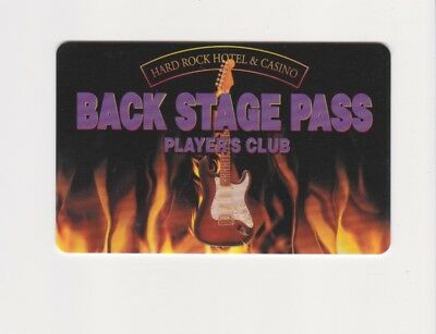 Players Slot Club Rewards Card Hard Rock Hotel & Casino Back Stage Pass Card