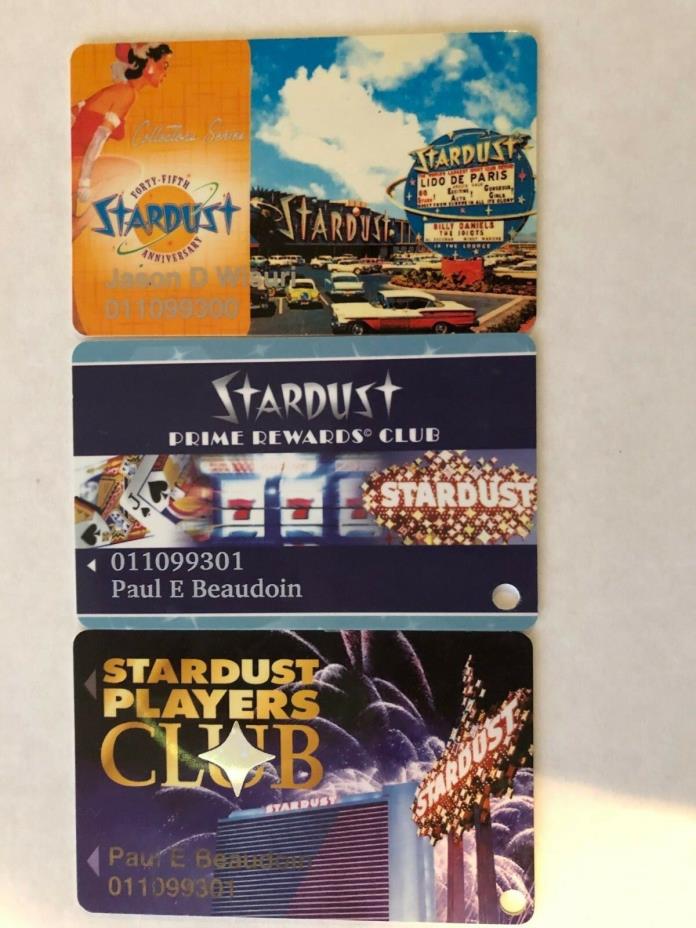Lot of 3 Stardust Las Vegas Players Club Cards
