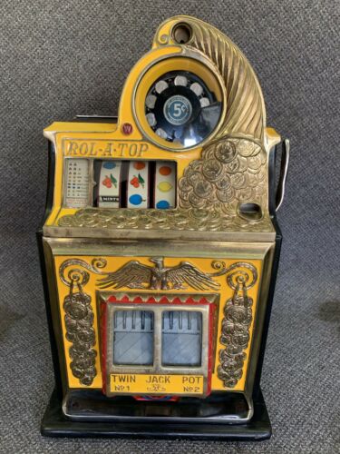 Antique Watling Rol-A-Top 5c Cent Nickel Slot Machine Working Excellent