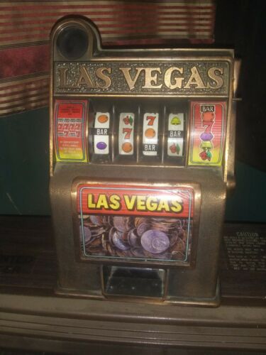 Vintage 1960's Las Vegas  Toy Slot Machine Bank.