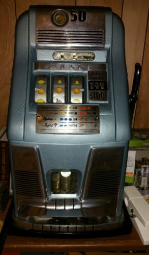 Circa 1948 Mills 50 Cents Slot Machine. Special Award 777