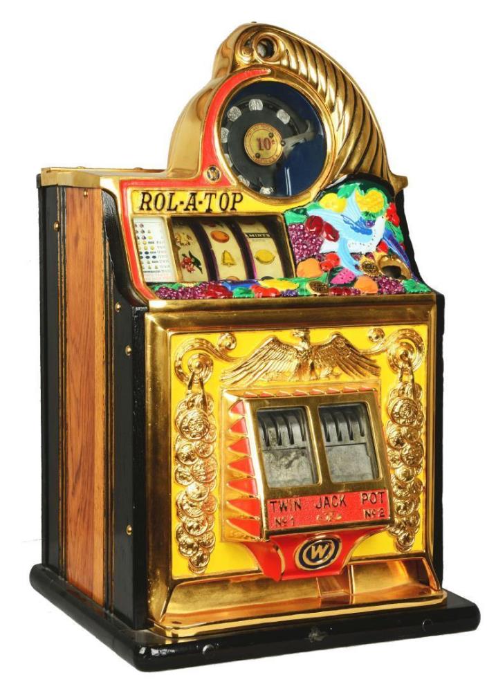 1938 10 cent Watling Rol-A-Top Bird Of Paradise Slot Machine