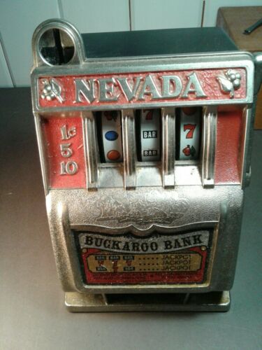 Vintage Toy Slot Machine Nevada Buckaroo Bank 1960s