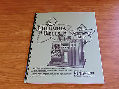 COLUMBIA MANUAL 8 Page SLOT MACHINE MANUAL ANTIQUE SLOT MANUAL REPRO COLUMBIA
