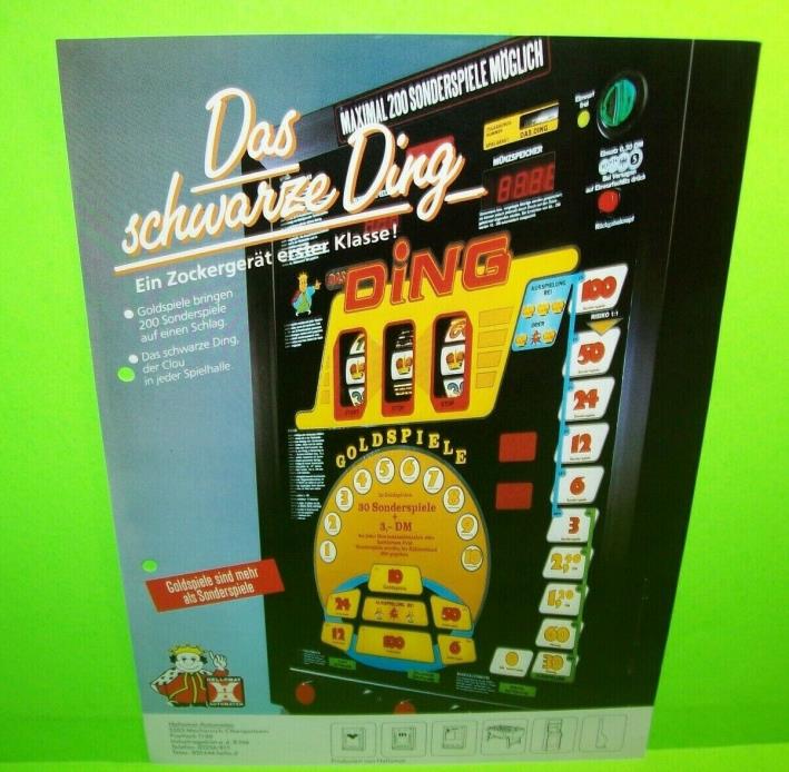 Hellomat-Automaten Ding Original Slot Machine FLYER German Text Vintage Game