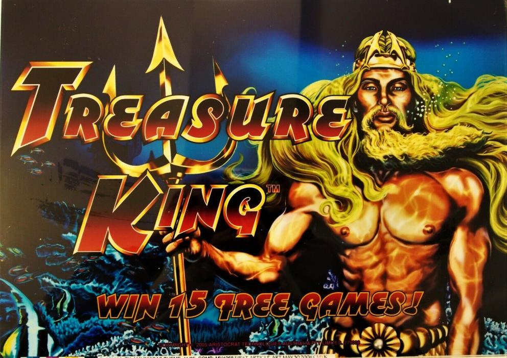 Aristocrat TREASURE KING 2006 Classic Las vegas Casino Slot Machine Sign