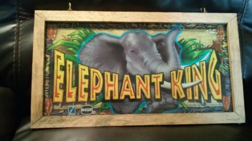 Vintage IGT Elephant King Upper Slot Machine Glass Panel Framed