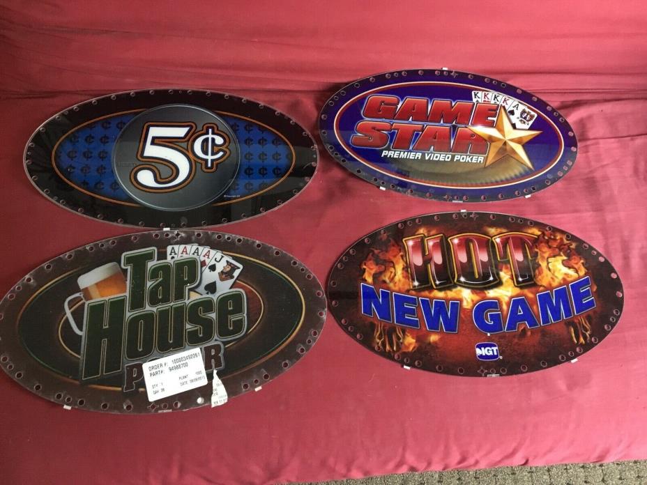 IGT Slot Machine Oval Topper Inserts HOT NEW GAME 5 cent plus others lot of 10