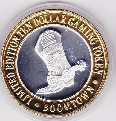1999 Boomtown RENO Fancy Cowboy Boot .999 Fine Silver Strike Casino Gaming Token