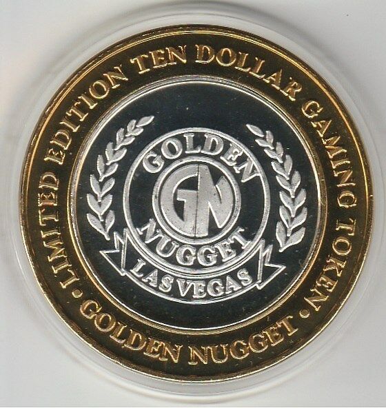 1999 Golden Nugget Vegas GN Logo G Mint .999 Fine Silver $10 Casino Token