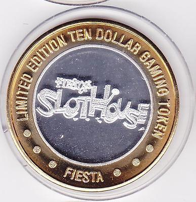 1997 Fiesta Casino Hotel Slot House GDC .999 Fine Silver Strike $10 Gaming Token