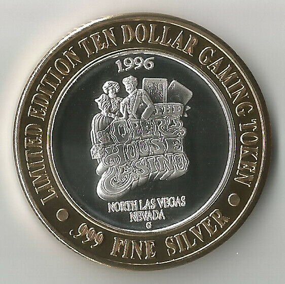 Opera House Casino North Las Vegas NV $10 Silver Strike 1996 G Blackjack
