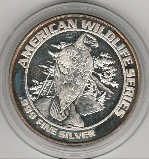 VINTAGE $7 1993 Foxwoods Bingo Casino Wildlife EAGLE .999 Fine Silver Token