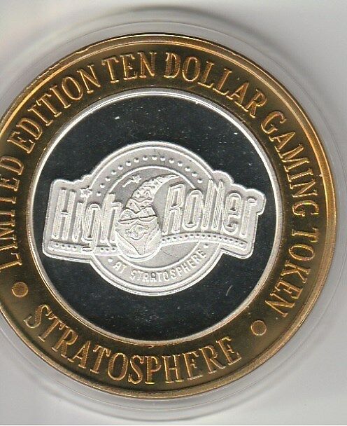 1999 Stratosphere High Roller .999 Fine Silver Strike $10 Casino Gaming Token
