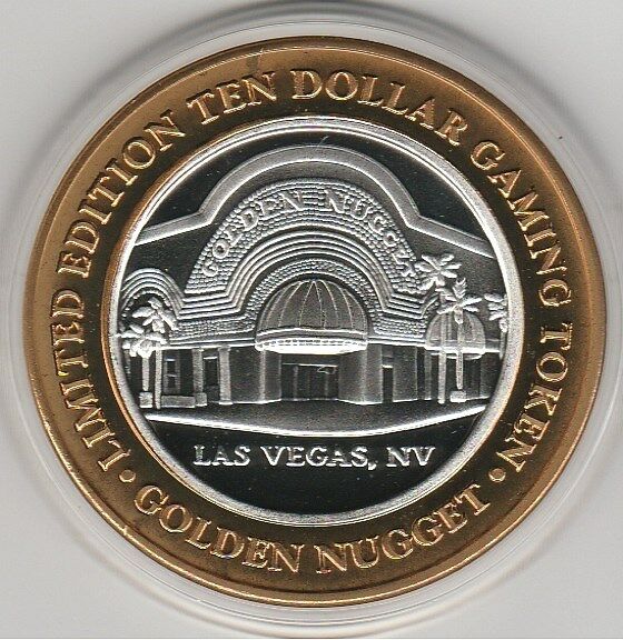 1999 Golden Nugget Vegas Casino G Mint .999 Fine Silver $10 Casino Token