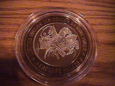 $10 Silver Strike From Caesar's Palace - Chariot No Date - Rare