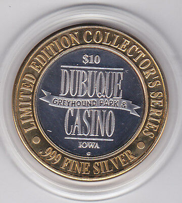 Dubuque Greyhound Park IA Wildlife EAGLE.999 Fine Silver Strike $10 Casino Token