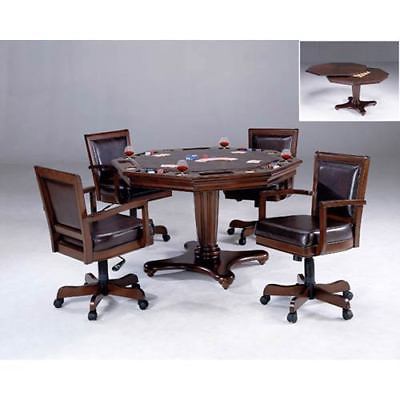 Hillsdale Furniture Ambassador Rich Cherry  Octagon Game Table and Four Chairs