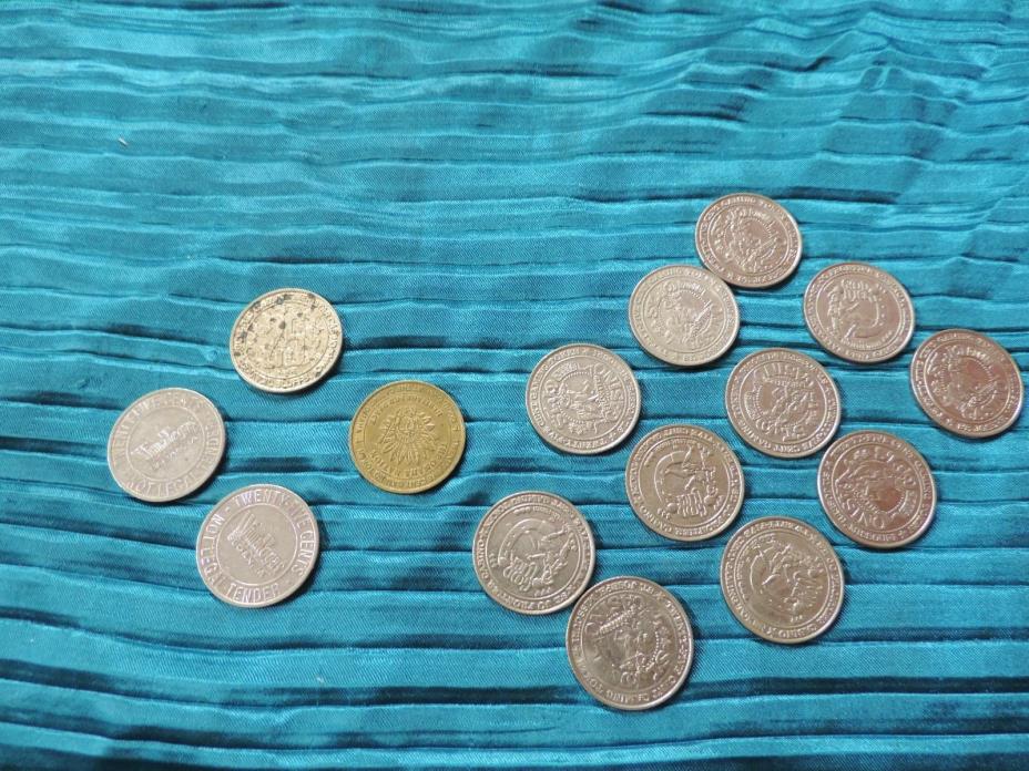 Lot of 15 Casino Gaming Tokens St. Jo, Omaha Nation, Winnavega's, Ameristar