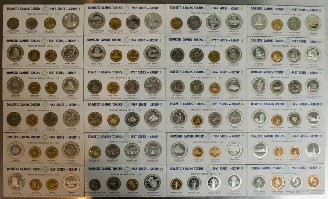 Complete Set 1967 Domestic Gaming Tokens 1967 Series The Franklin Mint RARE!!!