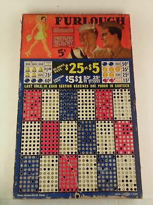 Vintage Hamilton Punch Card Gambling Furlough Form Jumbo 810 AC Thick