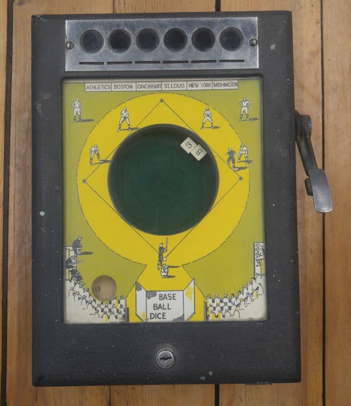 Vintage Baseball Dice Game Trade Simulator Coin machine Operated Rare