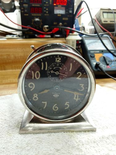 Rare Antique Gilbert 365 Night Black Dial Alarm Clock-Circa 1929-Runs Serviced