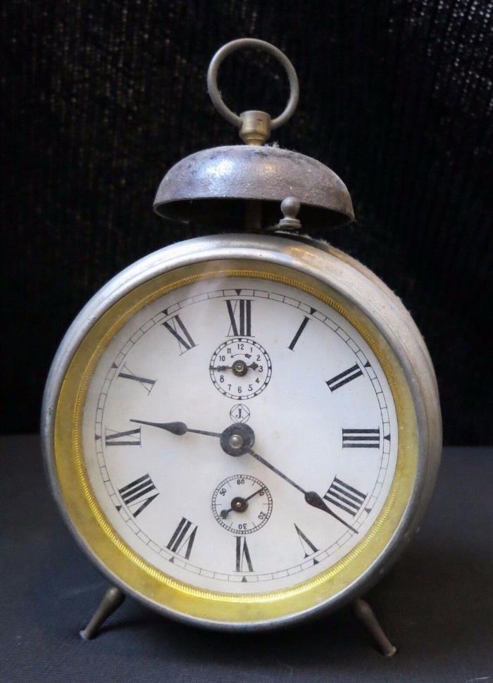 Clean Bell on Top Antique German Germany Junghan's  Alarm Clock WORKING!!!!