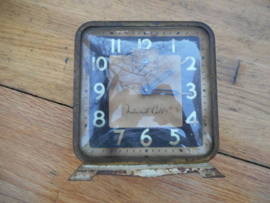 Vintage National Call USA Ingraham Clock Co. Alarm Clock For Repair