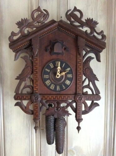 1890’s Quail Cuckoo Clock With Bahnhausli Style Case