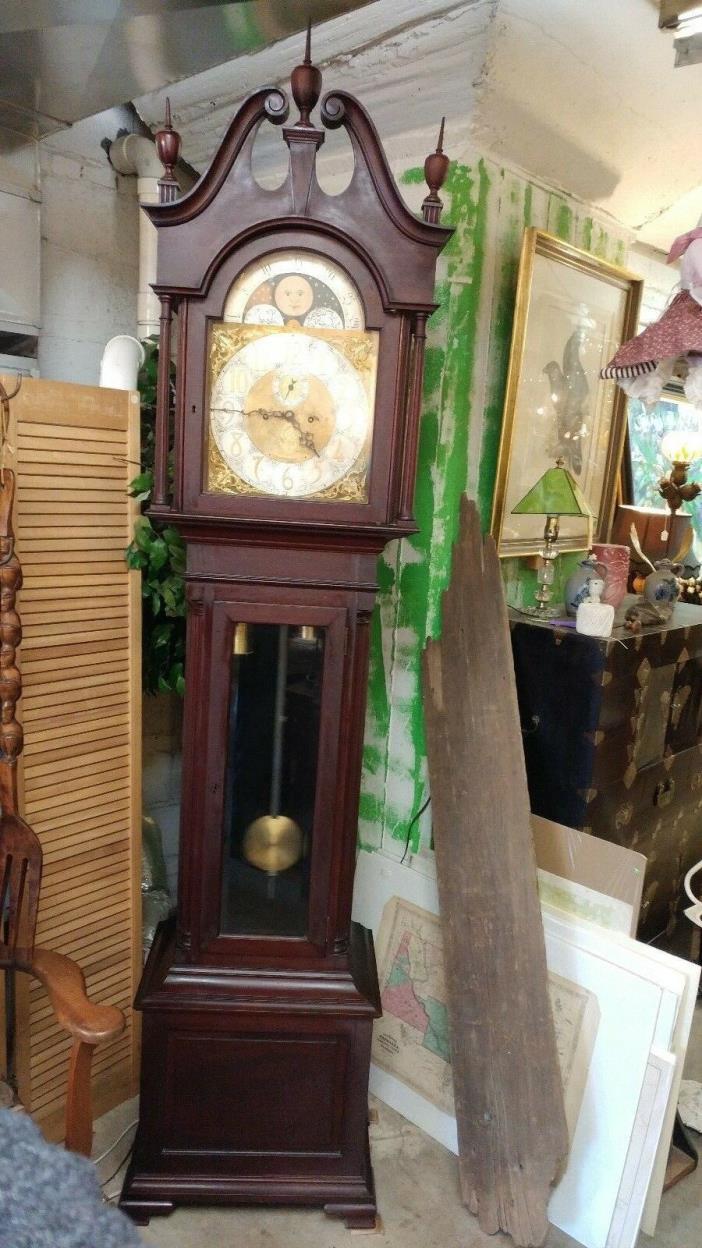Antique Grandfather Clock Mahogany Tall Case - Baltimore - BEAUTIFUL Condition!