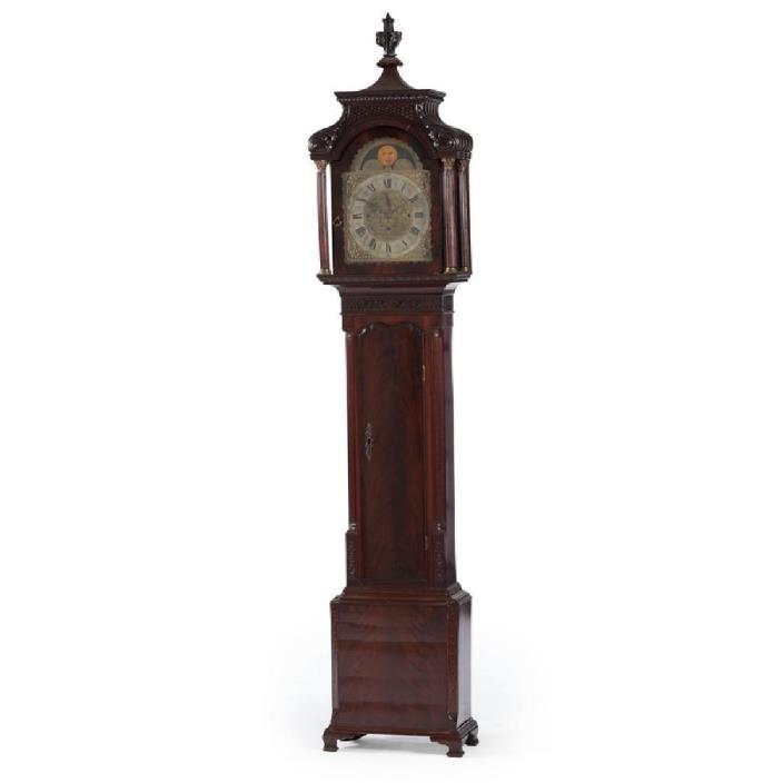 18th Century Chippendale Mahogany Tall Case Clock Grandfather Clock Wm Smith