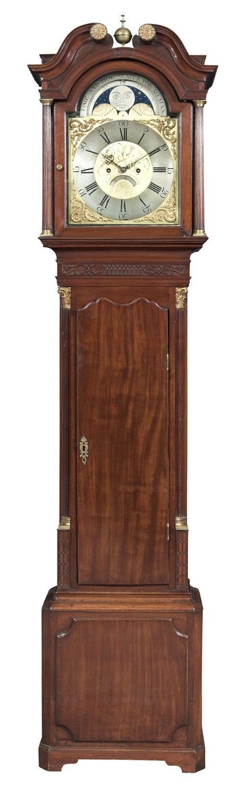 18th C. Chippendale Mahogany Tall Case Clock Grandfather Clock by William Taylor