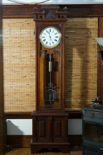Impressive Antique Gilbert Standing Regulator #18 Hall Clock