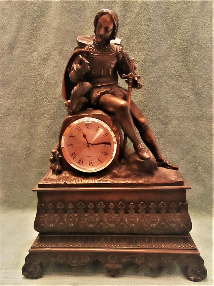 Large Bronze Statue With Clock - Made In Spain