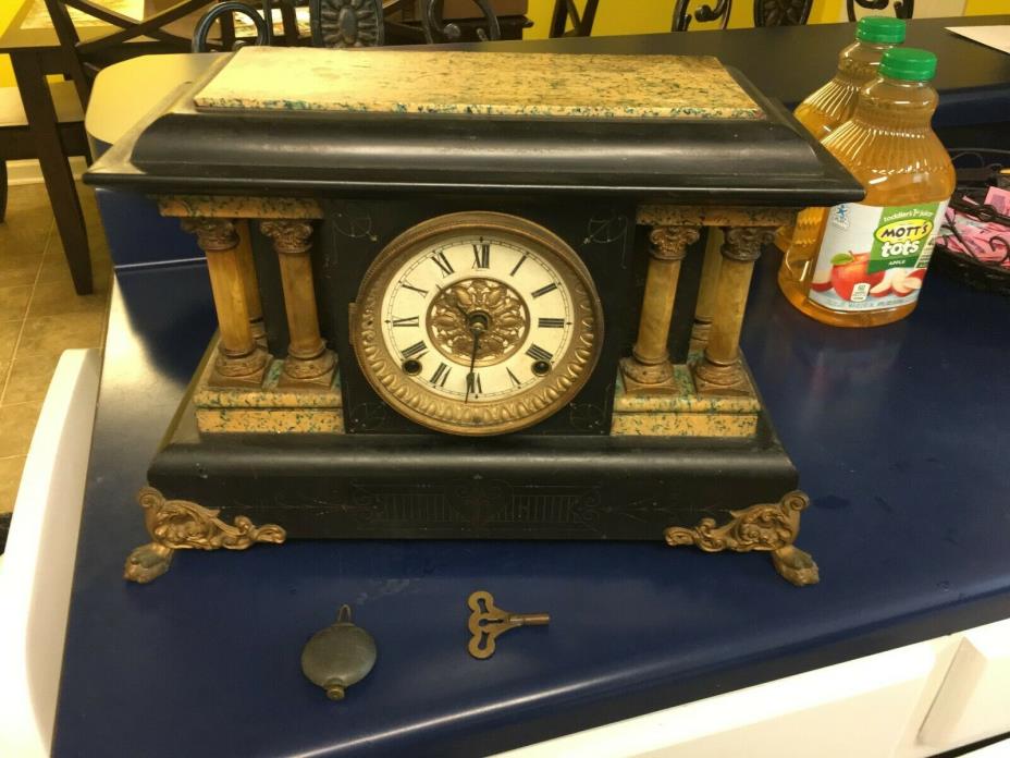 Seth Thomas Adamantine Clock 6 Column Patented 1880!