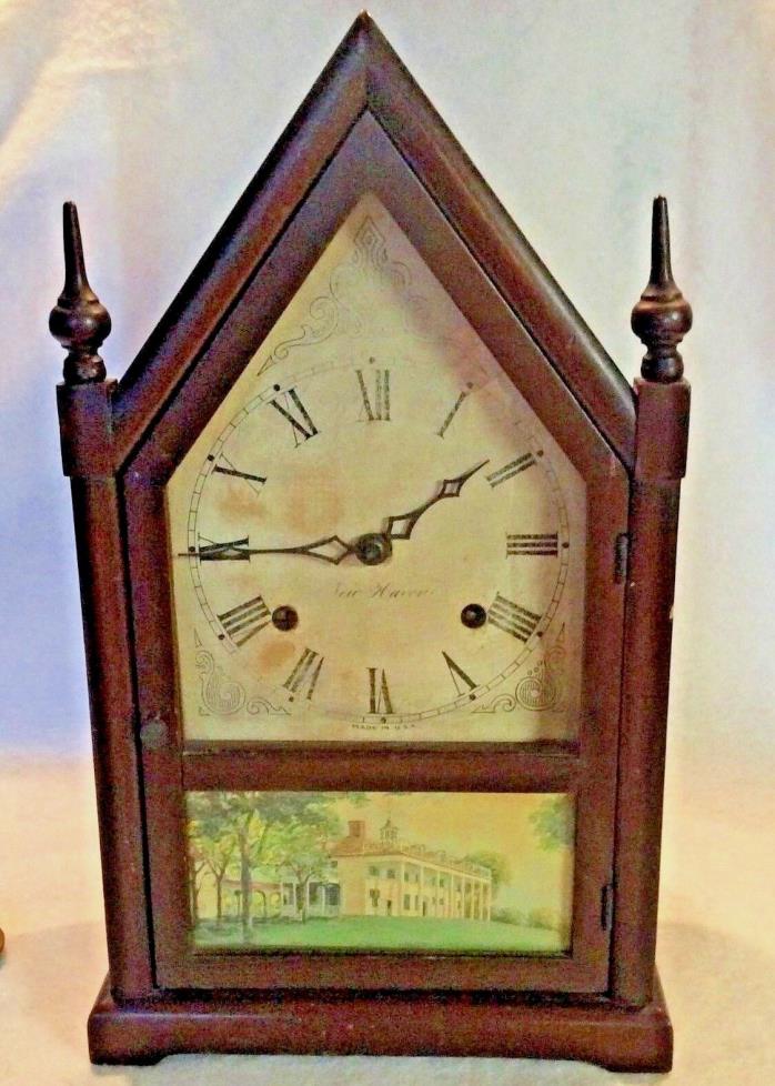 Antique New Haven Clock Co. Steeple Mantle Clock
