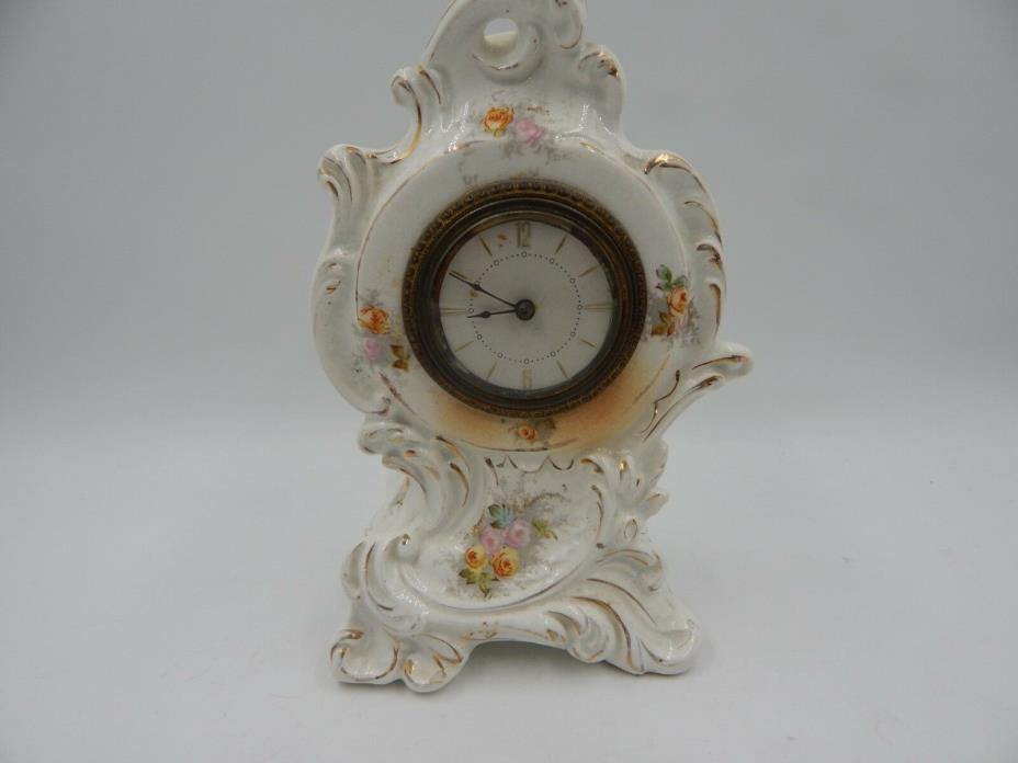 Waterbury Porcelain Antique Clock Shelf Mantel Vintage 1800s