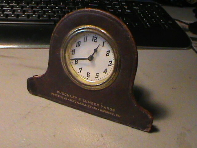 Vintage Buechley's Lumber Yards Advertising Mantle Clock Cardboard Hamburg, PA