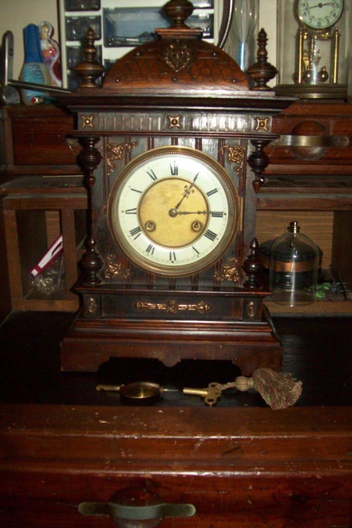 Antique German Junghans  Mantle Clock Working