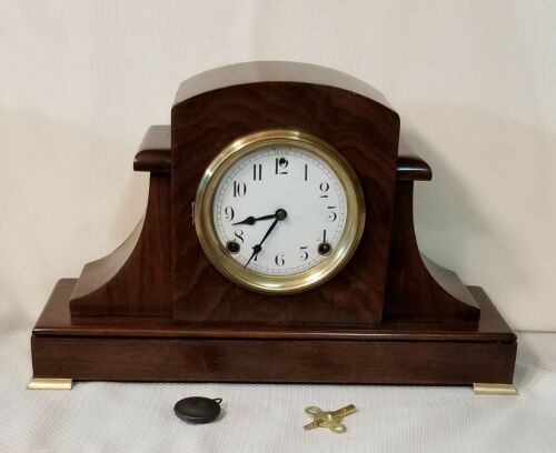 Antique Sessions Walnut Mantle Clock 