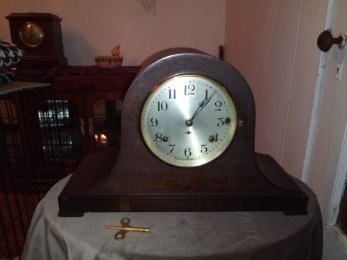ANTIQUE SETH THOMAS 4 BELL WESTMINSTER ROD CHIME SONORA MANTLE CLOCK *WORKING*