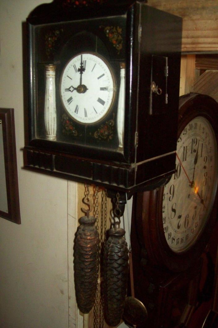 Antique  Beautiful GERMAN     Wall Clock WORKING CONDITION