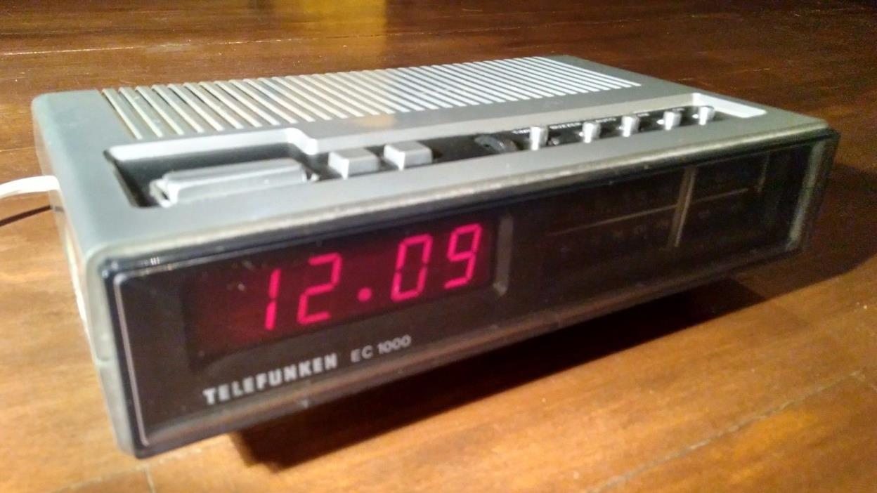 Rare Telefunken EC-1000 digital AM/FM alarm clock radio Space Age retro *as is*
