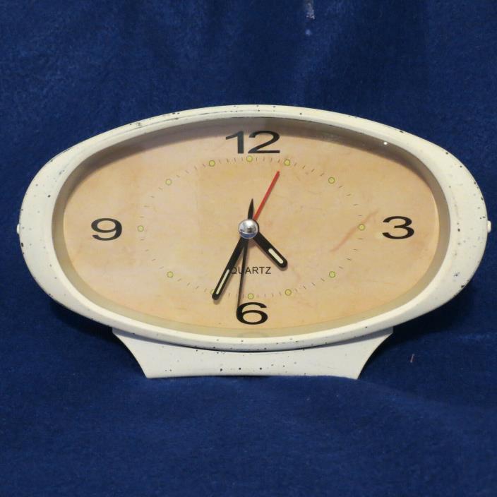 Vintage white metal aalrm clock