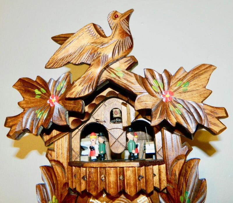 ***Nice Hand Painted Musical Black Forest Germany Cuckoo Clock***
