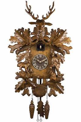 German Black Forest Handcrafted Cuckoo Clock-Large Deer with Little Fawn
